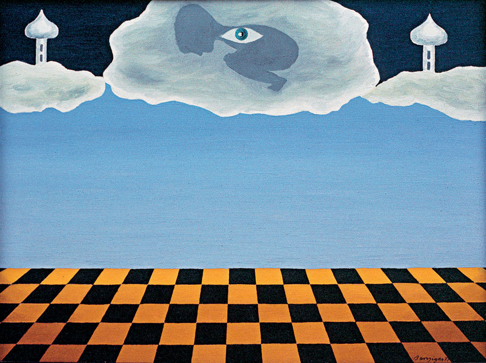Embrio in the clouds | 1976 oil on canvas 46x61 cm